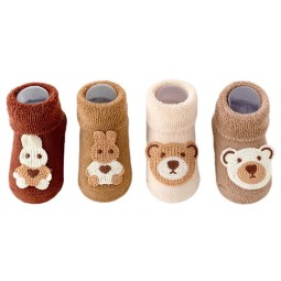 Baby Slipper Socks Manufacturer - OEM Non Skid Grip Cotton Bear Socks