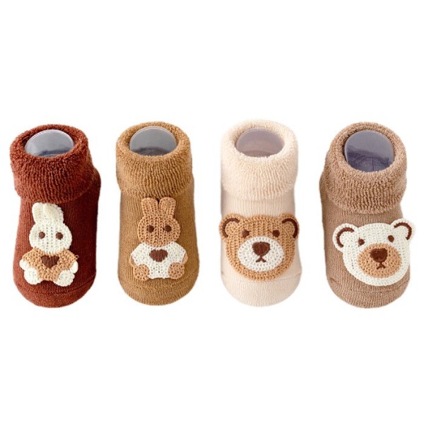 Baby Slipper Socks Manufacturer - OEM Non Skid Grip Cotton Bear Socks