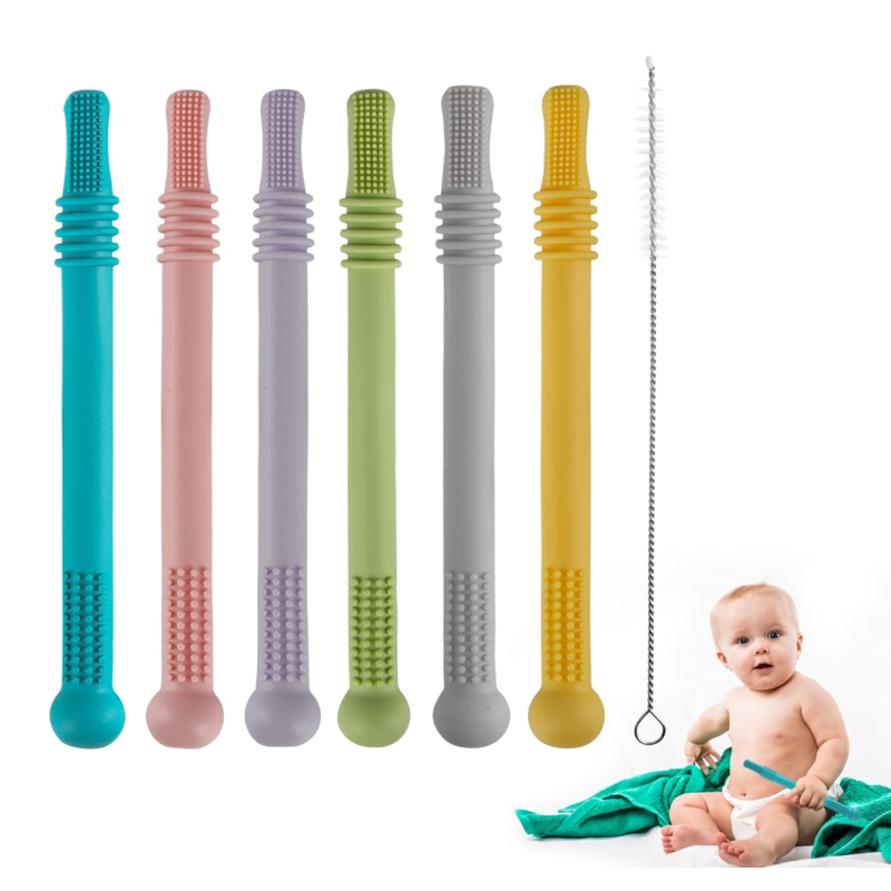 Teether Straw Factory - OEM Silicone Sensory Chew Toy