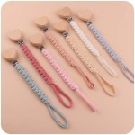 Pacifier Holder Supplier - OEM Fabric Bead Wooden Holder Clip
