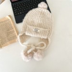 Cute Knitted Hat Supplier - OEM Wool Ball Earflap Warm Beanie