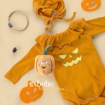Baby Halloween Costume Supplier - OEM Pumpkin Jumpsuit with Hat