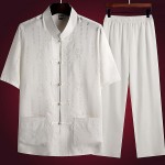 中式服装生产厂家-中国传统男式功夫短袖