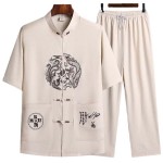 中式服装生产厂家-唐装男式汉服爷爷装