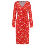 圣诞服装供应商-圣诞女式麋鹿印花休闲