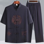 中式服装生产厂家-唐装男式汉服爷爷装