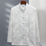 中式服装工厂-男式传统亚麻汉服长袖唐装