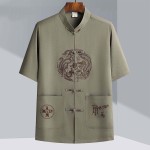 中式服装供应商-时尚休闲刺绣男式汉服