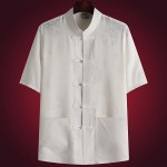 中式上衣生产厂家-中国传统男式短袖龙纹