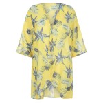 女式开衫供应商-女式花卉印花半袖雪纺