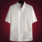 中式上衣生产厂家-中国传统男式短袖龙纹