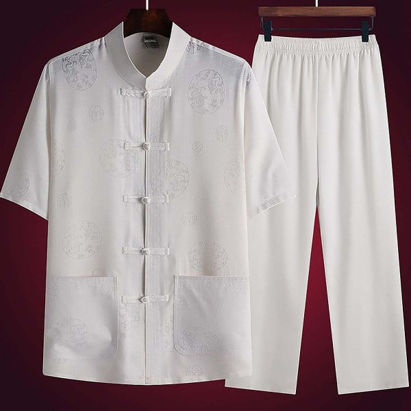 中式服装生产厂家-中国传统男式功夫短袖