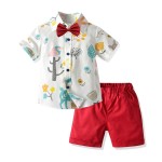 婴儿服装工厂-夏季卡通印花4件套男童