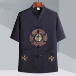 中式服装供应商-时尚休闲刺绣男式汉服