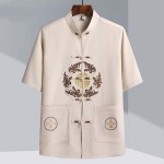 中式服装供应商-时尚休闲刺绣男式汉服