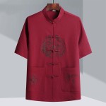 中式服装供应商-时尚休闲刺绣男式汉服