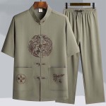 中式服装生产厂家-唐装男式汉服爷爷装