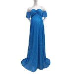 孕妇装供应商-热销露肩薄纱优雅修身