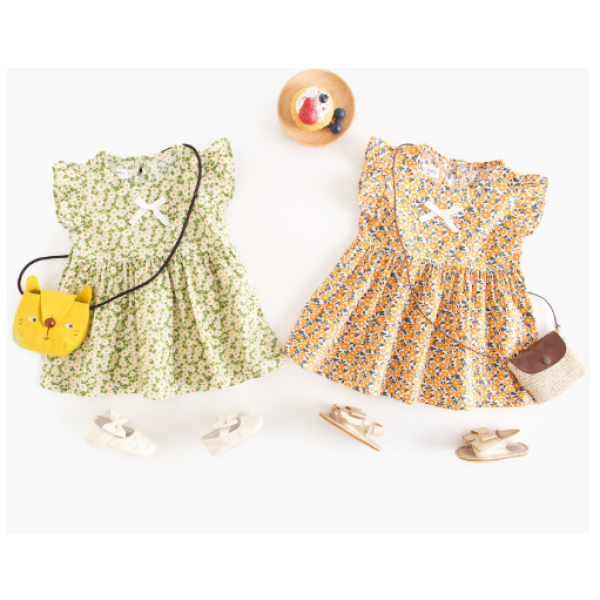 婴儿连衣裙供应商-新款时尚女童纯棉碎花韩版