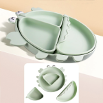 婴儿碗工厂-硅胶分格餐盘食品级卡通螃蟹