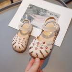 女孩凉鞋供应商-夏季款式0-3岁包头镂空公主鞋