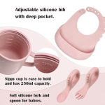 婴儿喂养套装生产厂家-恐龙硅胶餐盘套装防摔勺叉