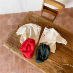 婴儿套装工厂-25秋冬新款圣诞纯色按钮套装