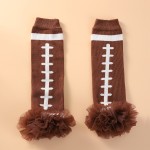 儿童护腿供应商-热销针织足球雪纺荷叶边