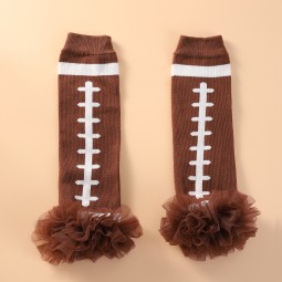 儿童护腿供应商-热销针织足球雪纺荷叶边