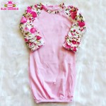 婴儿睡袍工厂-最新设计豹纹荷叶边 Raglan