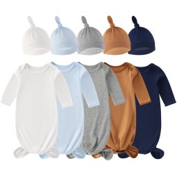 婴儿睡袍生产厂家-新生儿系结睡袍回家服