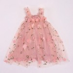 蓬蓬裙生产厂家-幼儿女童无袖绿色刺绣裙