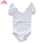 芭蕾舞连体衣生产厂家-批发短荷叶袖豹纹条纹