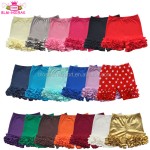 夏季短裤供应商-2026精品纯色女童三层荷叶边