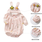 婴儿套装供应商-春夏新款纯棉甜美爬行服兔装