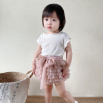 婴儿裙供应商-女婴蓬蓬裙PP裤公主裙凸纹网纱