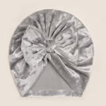 婴儿帽工厂-可爱婴儿蝴蝶结帽天鹅绒套头帽