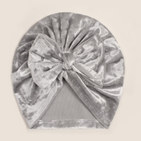 婴儿帽工厂-可爱婴儿蝴蝶结帽天鹅绒套头帽