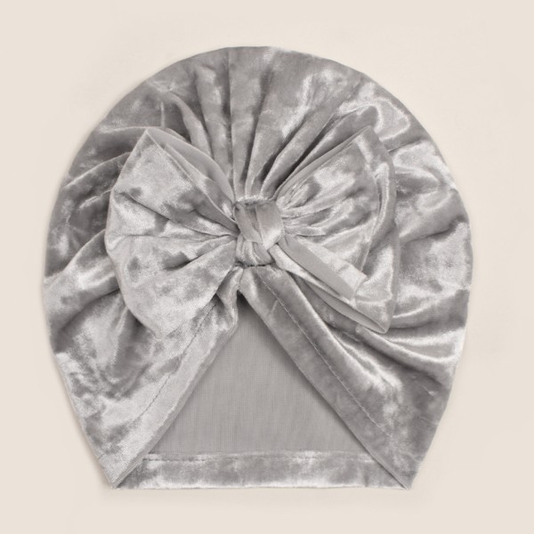 婴儿帽工厂-可爱婴儿蝴蝶结帽天鹅绒套头帽