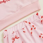 圣诞服装工厂-女童糖果手杖铃铛裤套装