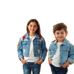 牛仔夹克供应商-欧美儿童破洞牛仔外套