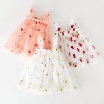 公主裙工厂-2025新款女童夏季花卉刺绣裙