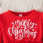 圣诞裙工厂-新款女婴长袖圣诞印花薄纱裙