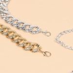 腰链供应商-厚重腰链金银可调牛仔裤链