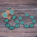 链带工厂-批发西部风格椭圆绿松石腰带