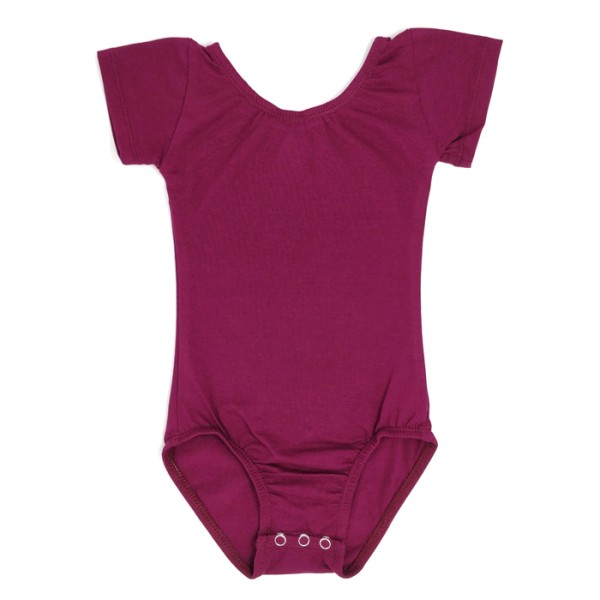 体操服供应商-夏季95%棉酒红色短袖