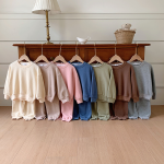 韩版套装工厂-2025秋季韩版长袖华夫格套装