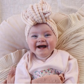 婴儿头带供应商-2025新生儿针织双蝴蝶结