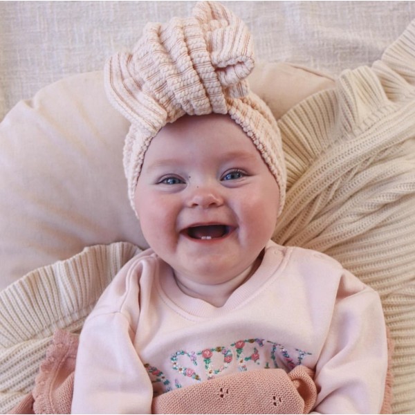 婴儿头带供应商-2025新生儿针织双蝴蝶结