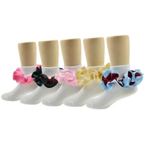 女童袜生产厂家-新款女童双层蕾丝边公主袜